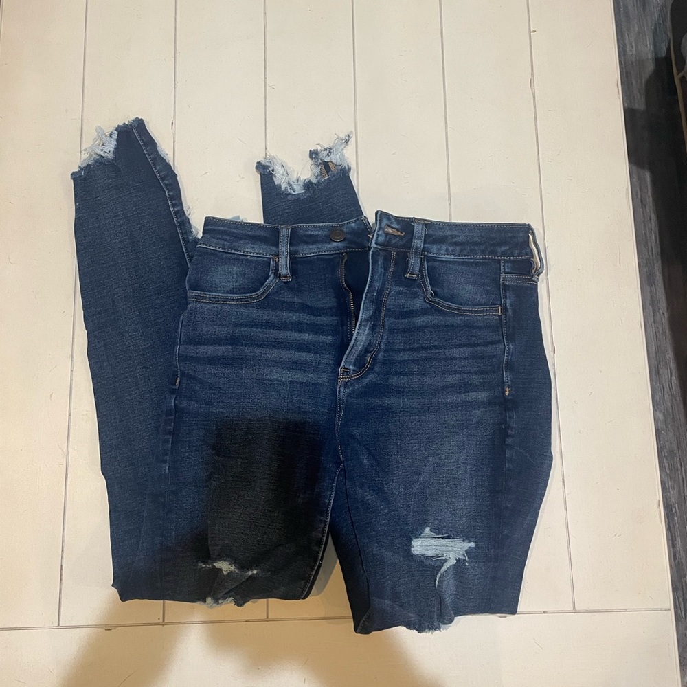 american eagle dark ripped jeans